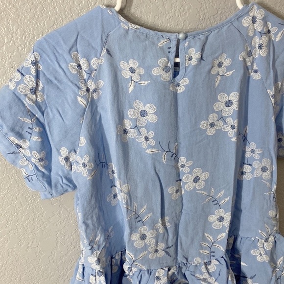Shein Floral Peplum Short Sleeve Blouse Top - Picture 5 of 6